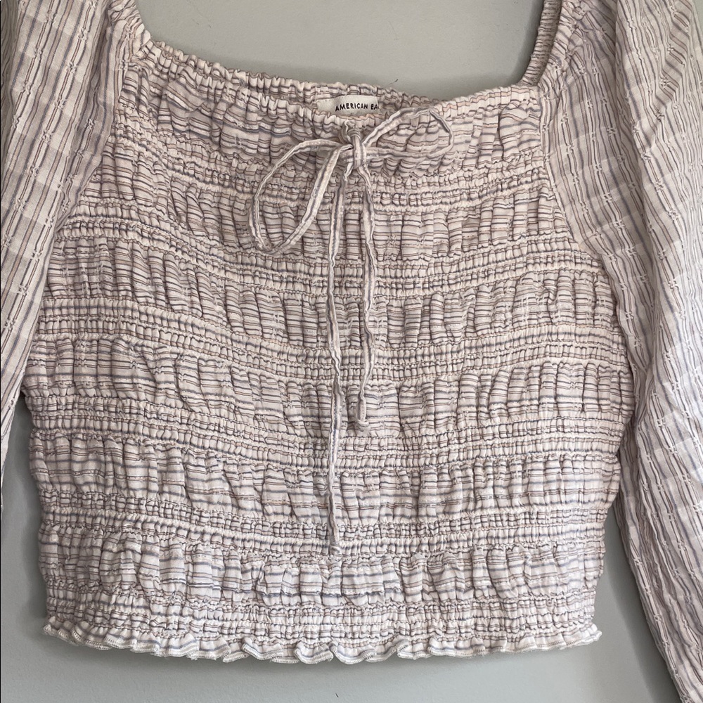 American Eagle Outfitters Cream Textured Top  size XL - Picture 3 of 6